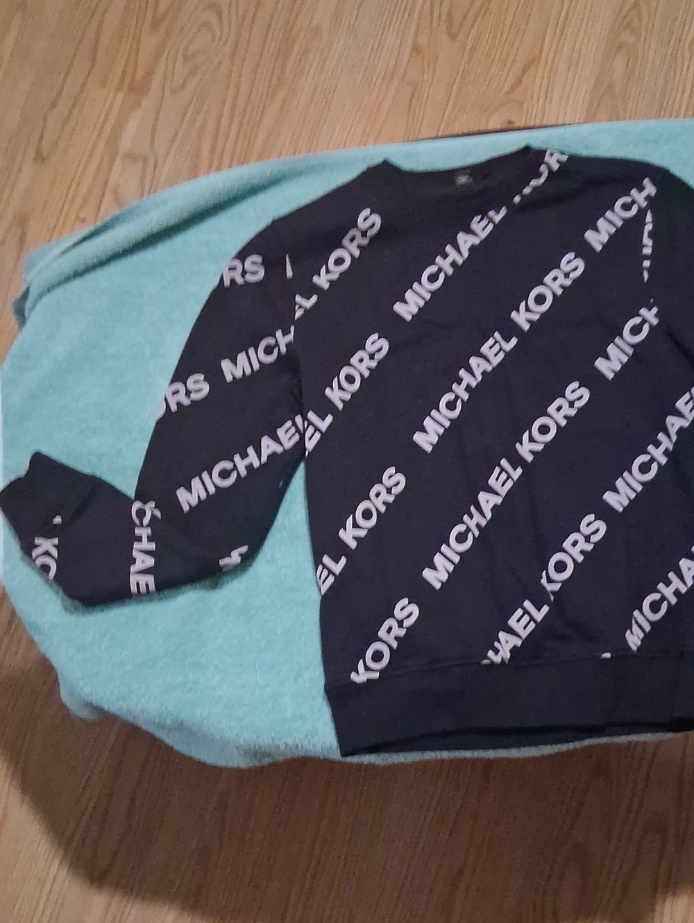 Michael Kors Black Crewneck with White All-Over Logo